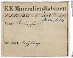 Etiketten zu Dolomit (NHMW-MIN-Am624)